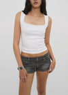 [B-BASIC] Tension Cotton Wide Square Neck Sleeveless Top (2 SIZE)