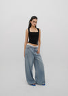 [B-BASIC] Tension Cotton Wide Square Neck Sleeveless Top (2 SIZE)