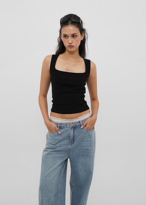 [B-DENIM] LIGHT WASHING WIDE JEANS 054