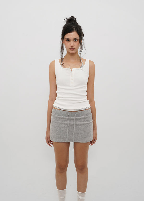 [B-BASIC] Tension Standard Square Henley Neck Sleeveless Top (2 SIZE)