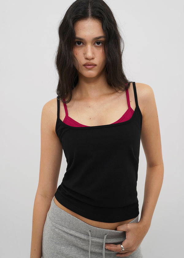[B-BASIC] Tension Cotton Strap Basic Sleeveless Top (2 SIZE)