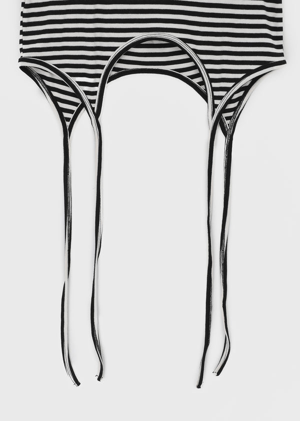 Twos-two Striped Strap Halter Long Sleeveless