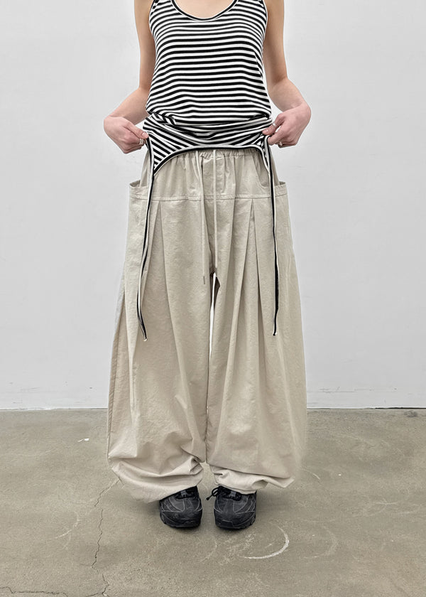 (UNISEX) Eiko Pintuck Wide Elastic Waist Pants
