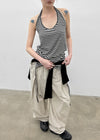 (UNISEX) Eiko Pintuck Wide Elastic Waist Pants