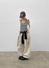 (UNISEX) Eiko Pintuck Wide Elastic Waist Pants