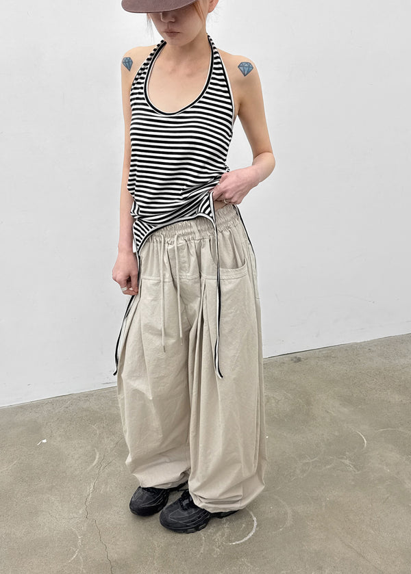 (UNISEX) Eiko Pintuck Wide Elastic Waist Pants
