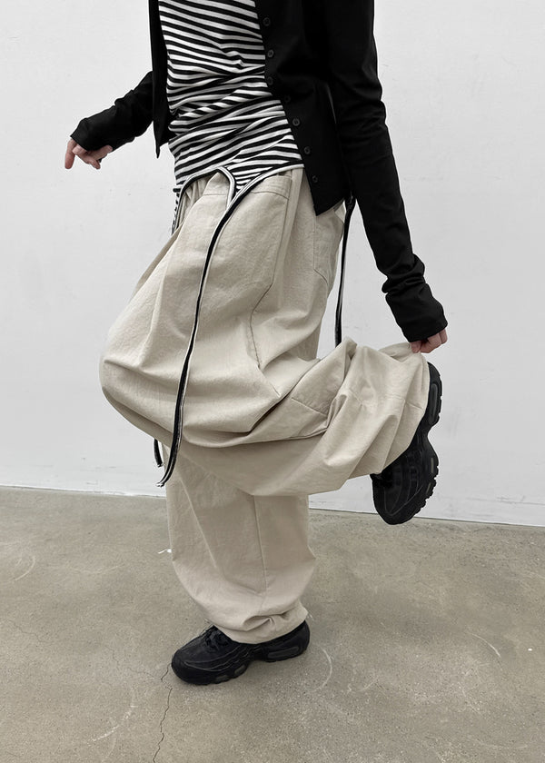 (UNISEX) Eiko Pintuck Wide Elastic Waist Pants