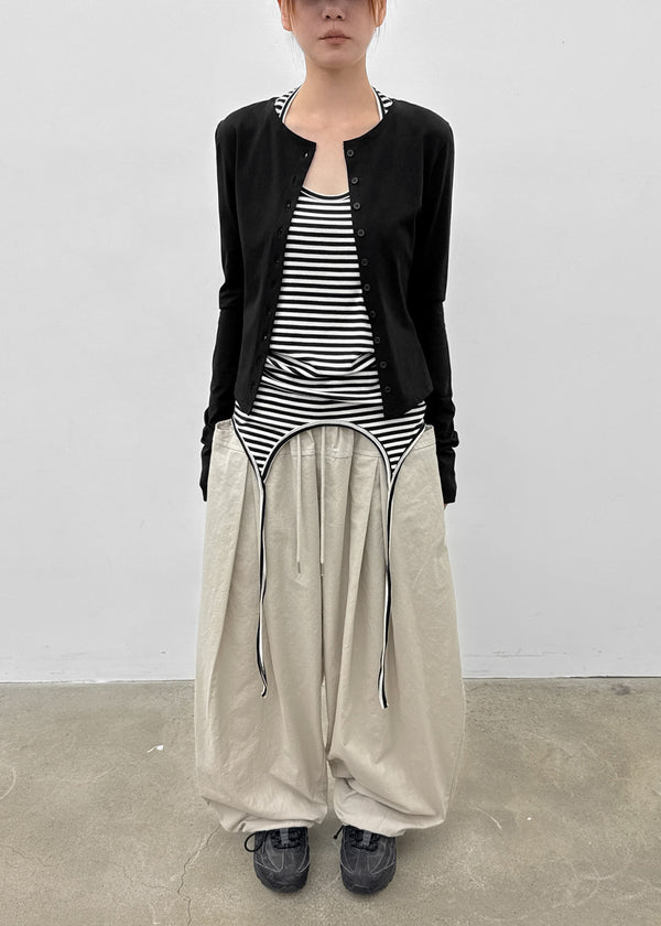 (UNISEX) Eiko Pintuck Wide Elastic Waist Pants