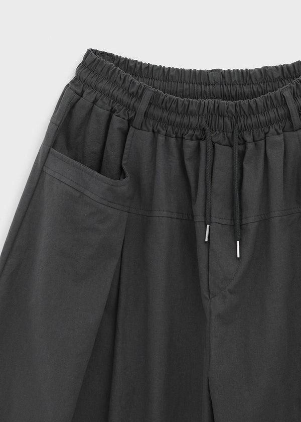(UNISEX) Eiko Pintuck Wide Elastic Waist Pants
