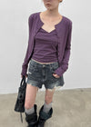 Anywar Damaged Denim Shorts