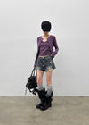 Anywar Damaged Denim Shorts