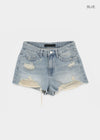 Anywar Damaged Denim Shorts