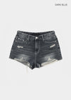 Anywar Damaged Denim Shorts