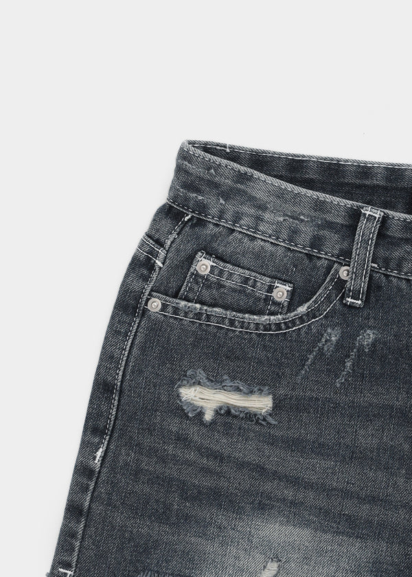 Anywar Damaged Denim Shorts