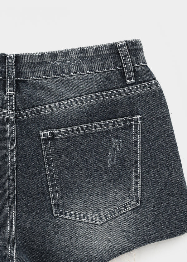 Anywar Damaged Denim Shorts