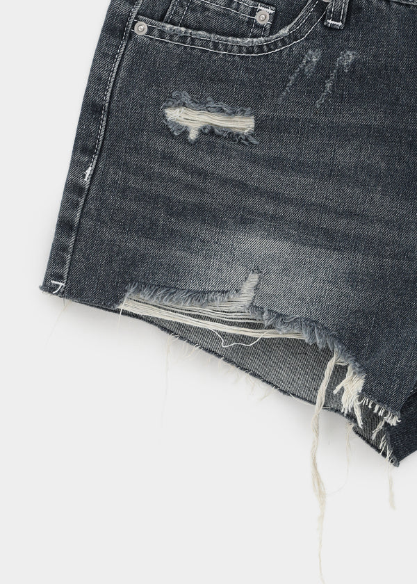 Anywar Damaged Denim Shorts