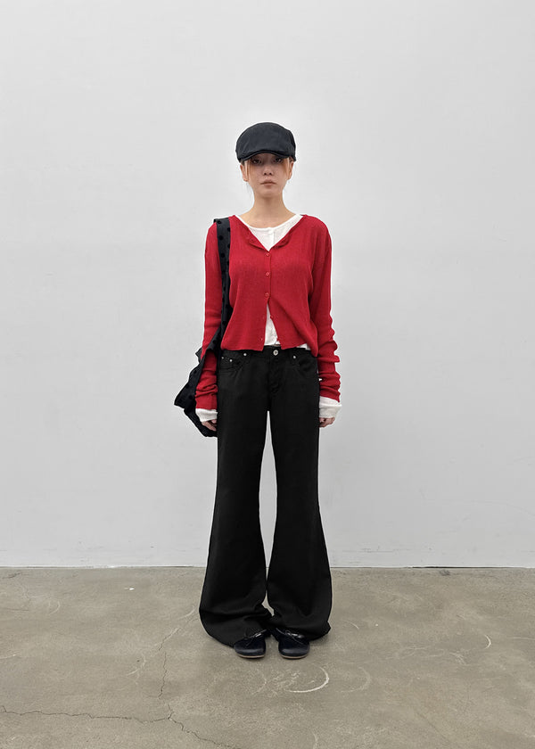 Zreng Low-waist Summer Bootcut Cotton Pants