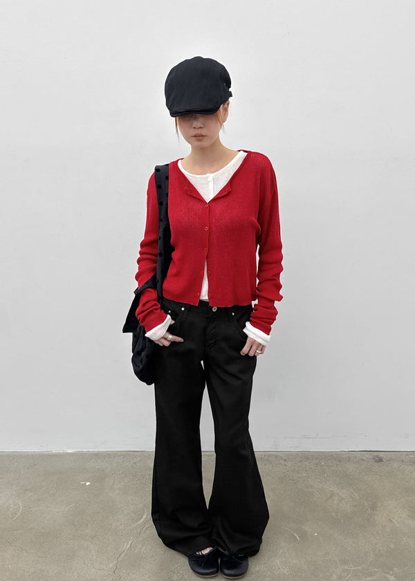 Zreng Low-waist Summer Bootcut Cotton Pants