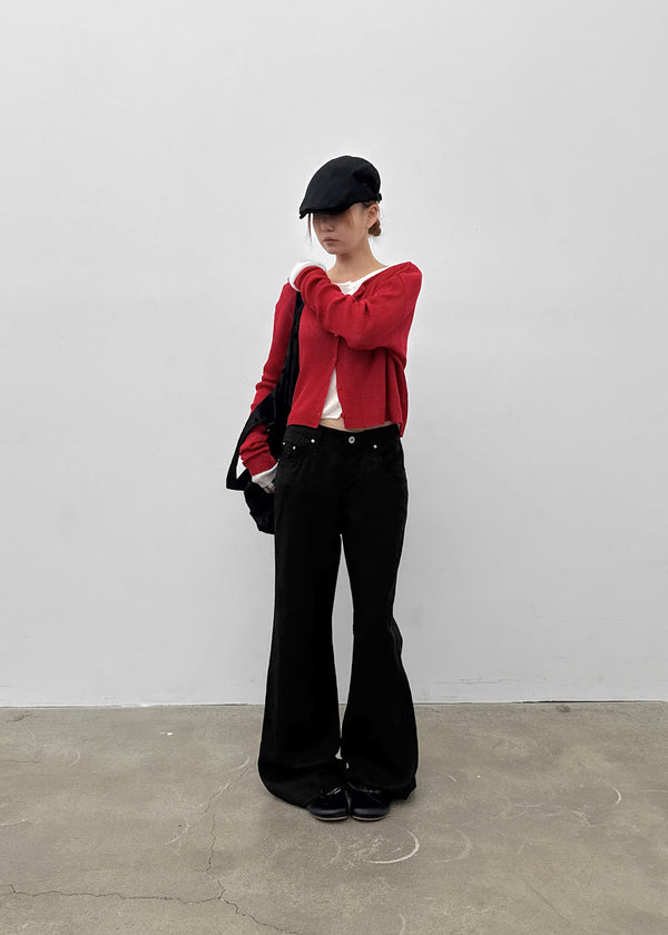 Zreng Low-waist Summer Bootcut Cotton Pants
