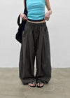 (UNISEX) Eiko Pintuck Wide Elastic Waist Pants