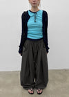 (UNISEX) Eiko Pintuck Wide Elastic Waist Pants