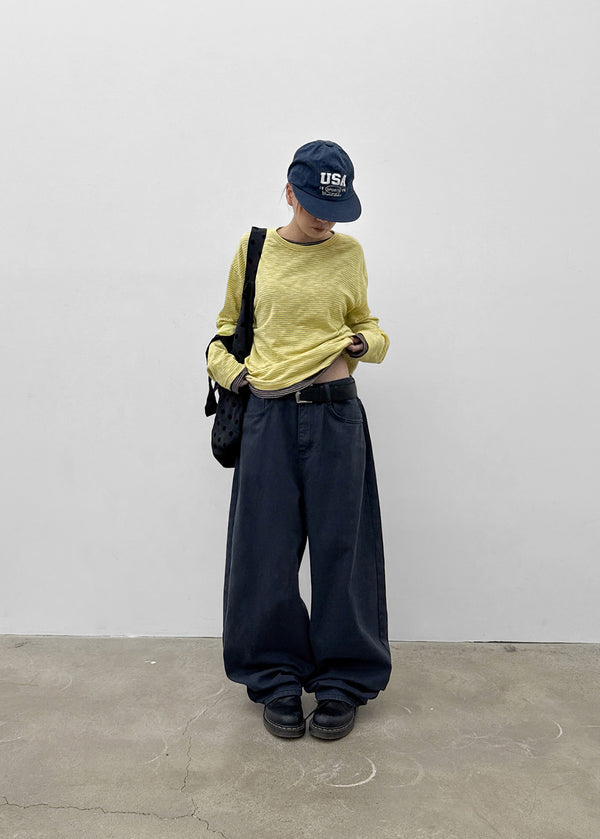 Aline Back Pocket Wide Balloon Pants