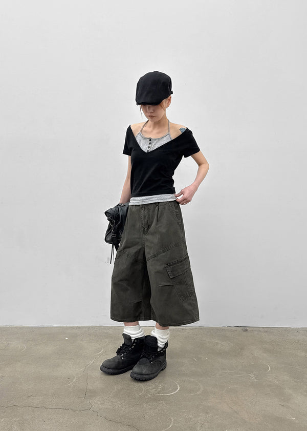 Lopinut Banding Cargo Bermuda Pants