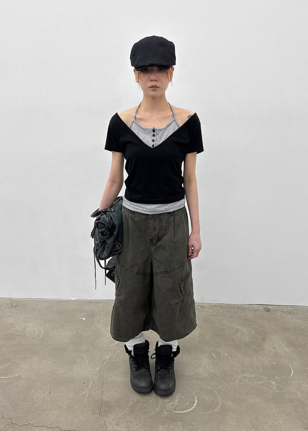 Lopinut Banding Cargo Bermuda Pants