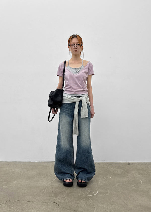 Wisyou Wide Bootcut Denim Pants
