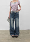 Wisyou Wide Bootcut Denim Pants