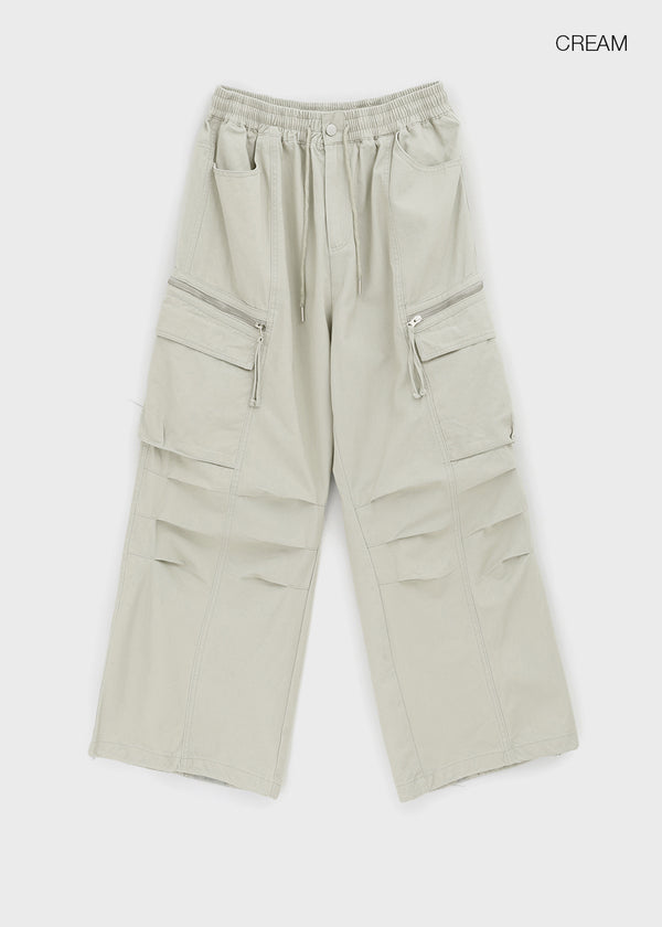 (UNISEX) Hitchler Washed Wide Cargo Pants