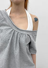 Mekki Dot Strap Off-shoulder Short Sleeve Tee