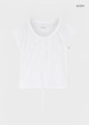 Mekki Dot Strap Off-shoulder Short Sleeve Tee