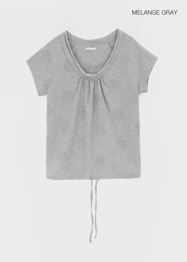 Mekki Dot Strap Off-shoulder Short Sleeve Tee