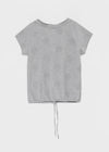 Mekki Dot Strap Off-shoulder Short Sleeve Tee