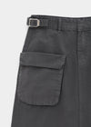 Zelkin Buckle Pocket Cotton Long Skirt