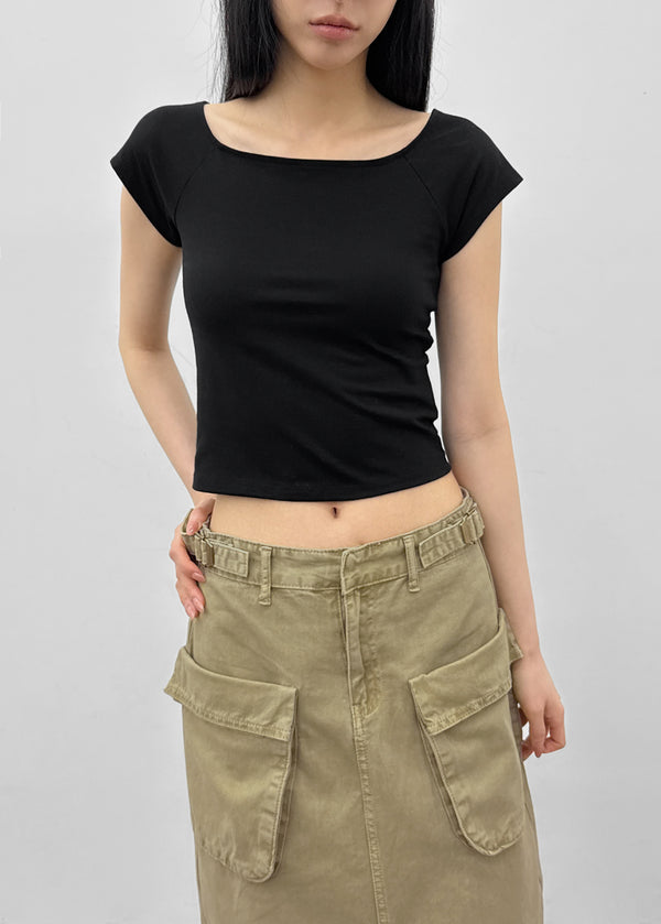 [MADE] Beyrn Two-Way Cap Sleeve Short Sleeve Tee