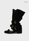 Teku Suede Open-toe Buckle Long Boots