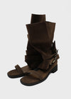 Teku Suede Open-toe Buckle Long Boots