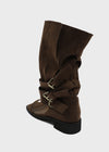 Teku Suede Open-toe Buckle Long Boots