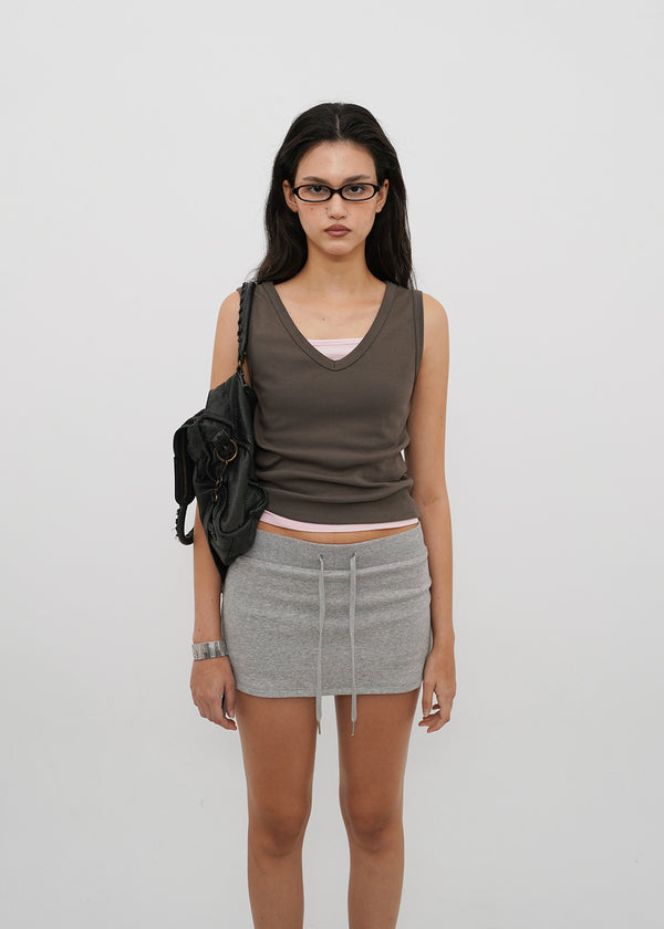 [B-BASIC] Tension Standard V-Neck Sleeveless Top (2 SIZE)