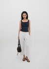 [B-BASIC] Tension Standard Square Henley Neck Sleeveless Top (2 SIZE)