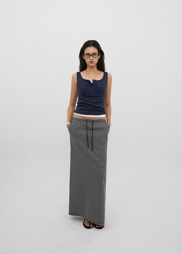 [B-BASIC] Tension Standard Square Henley Neck Sleeveless Top (2 SIZE)