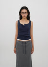 [B-BASIC] Tension Standard Square Henley Neck Sleeveless Top (2 SIZE)