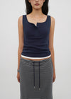 [B-BASIC] Tension Standard Square Henley Neck Sleeveless Top (2 SIZE)