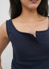 [B-BASIC] Tension Standard Square Henley Neck Sleeveless Top (2 SIZE)
