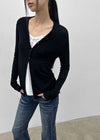 Tipol V-neck Tencel Long Cardigan