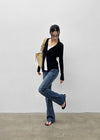 Tipol V-neck Tencel Long Cardigan