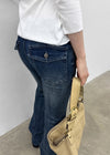 Temto Washed Low-rise Bootcut Denim Pants