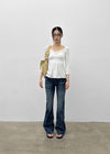 Temto Washed Low-rise Bootcut Denim Pants